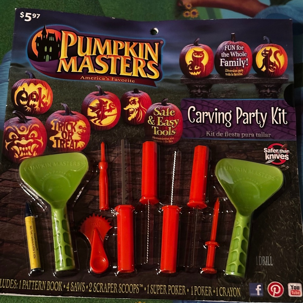 Pumpkin Masters Carving Party Kit Safe‎ Easy Tools Halloween Decoration